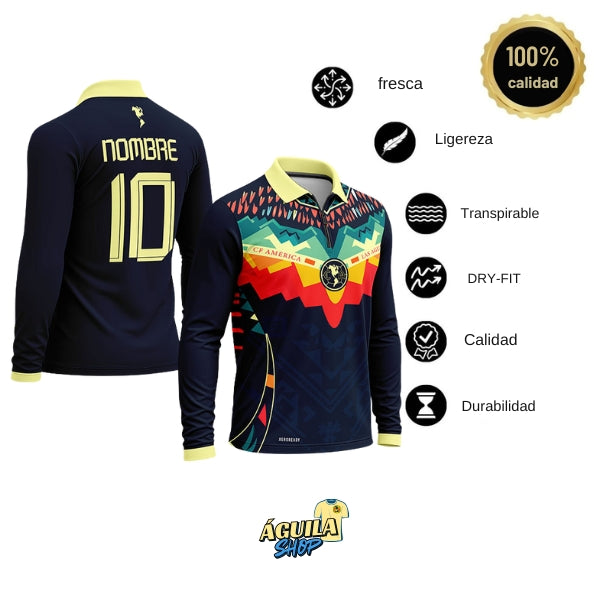 playera polo club america (M-larga) 47
